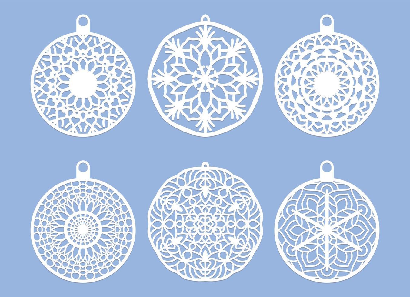 snowflakes christmas design vector set