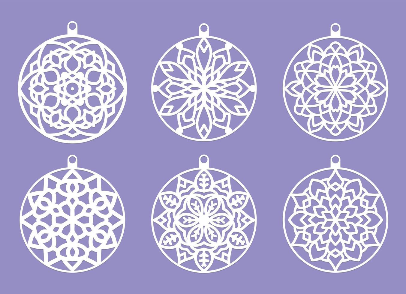 snowflakes christmas design vector set