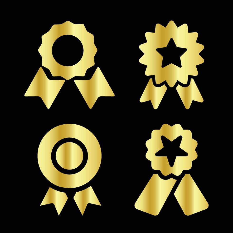 las insignias doradas sellan las etiquetas de calidad. venta medalla insignia premium sello dorado genuino emblema vector
