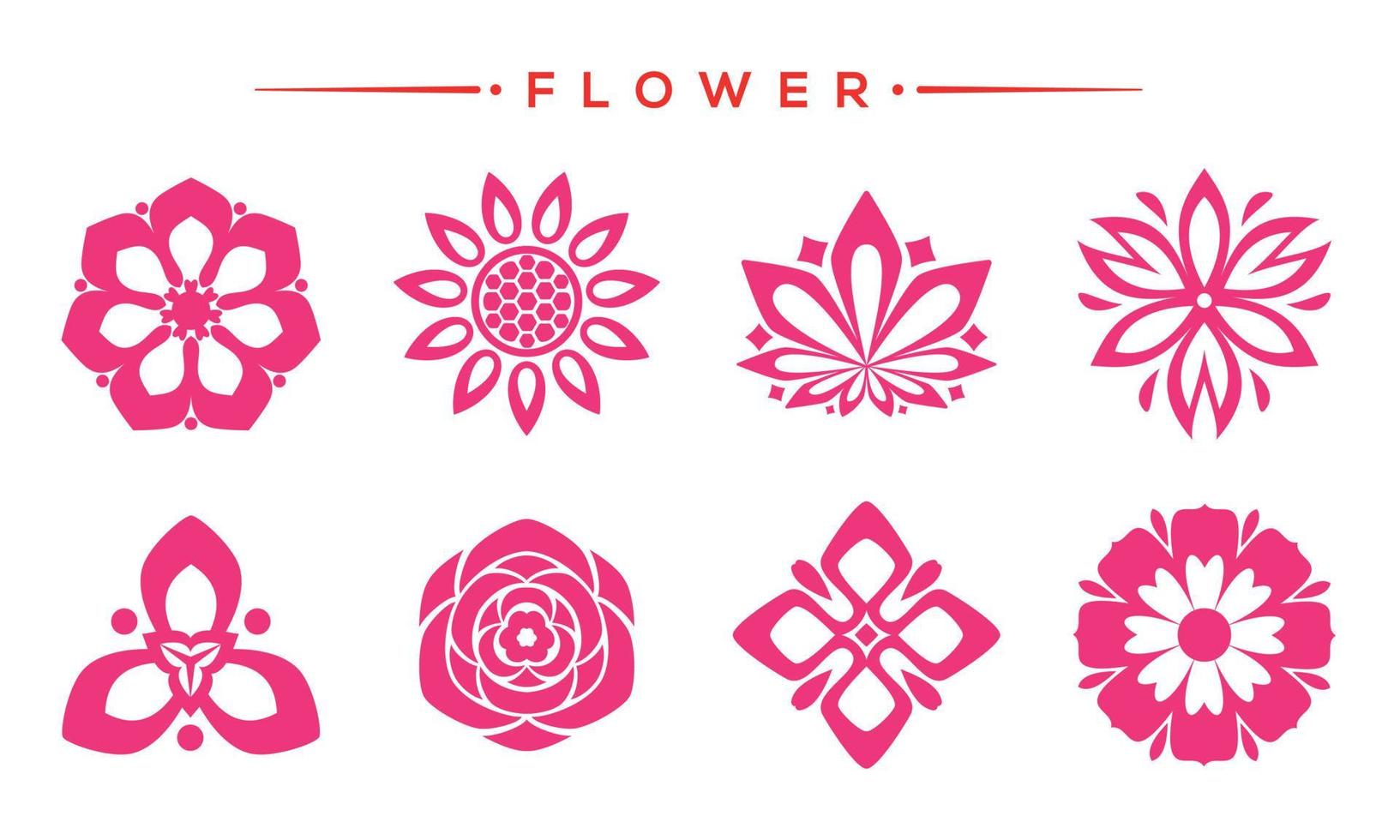 Pink flower vector collection 9733539 Vector Art at Vecteezy