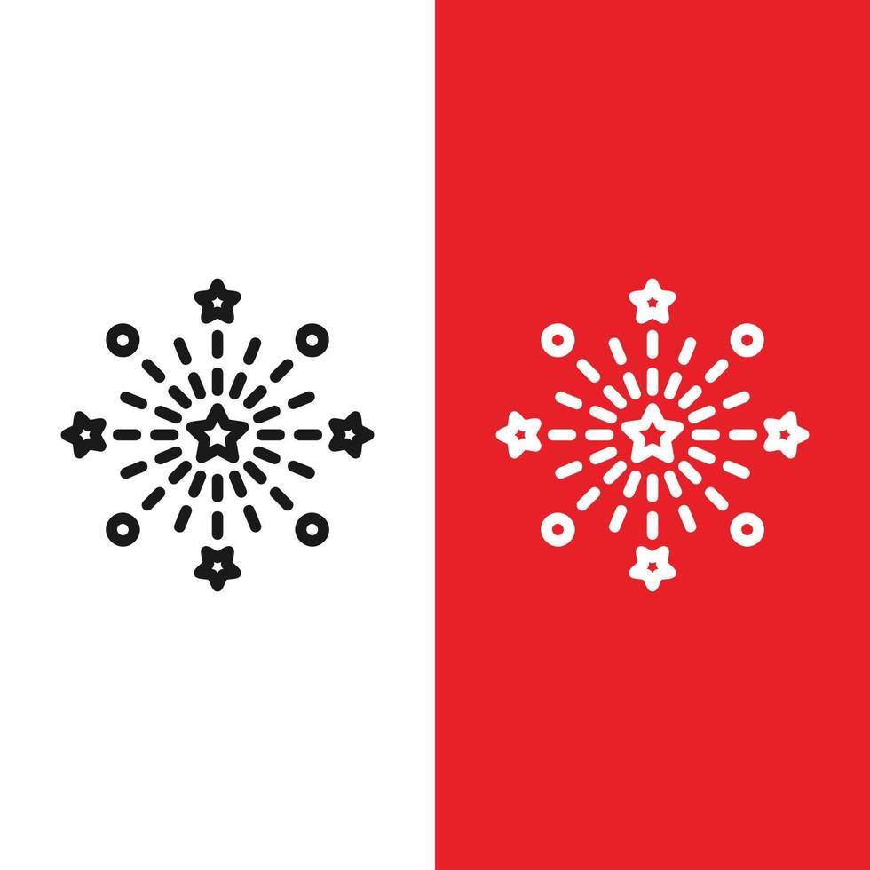 icono de vector de fuegos artificiales de navidad en estilo de esquema