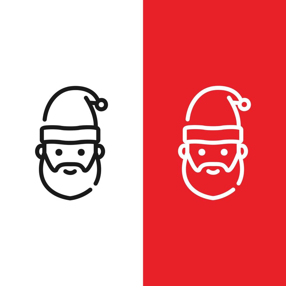 Christmas Xmas Santa Claus Vector icon in Outline