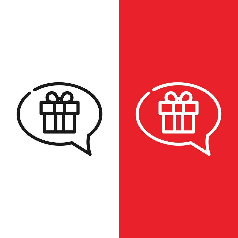 Christmas Xmas Chat Vector icon in Outline Style