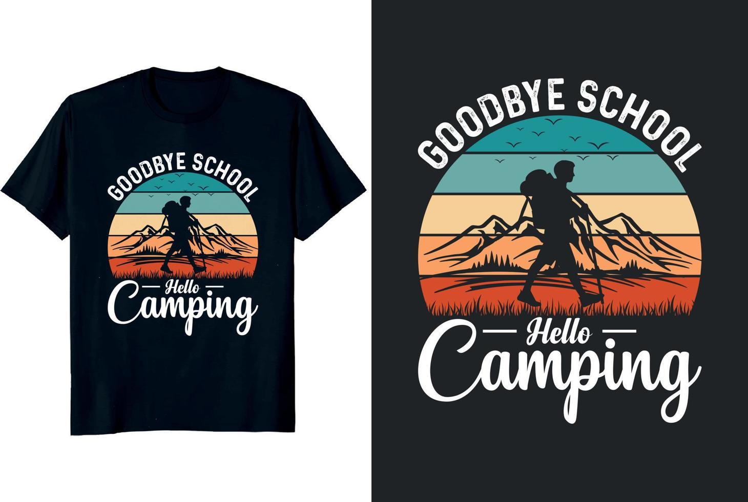 goodbye school hello camping vector