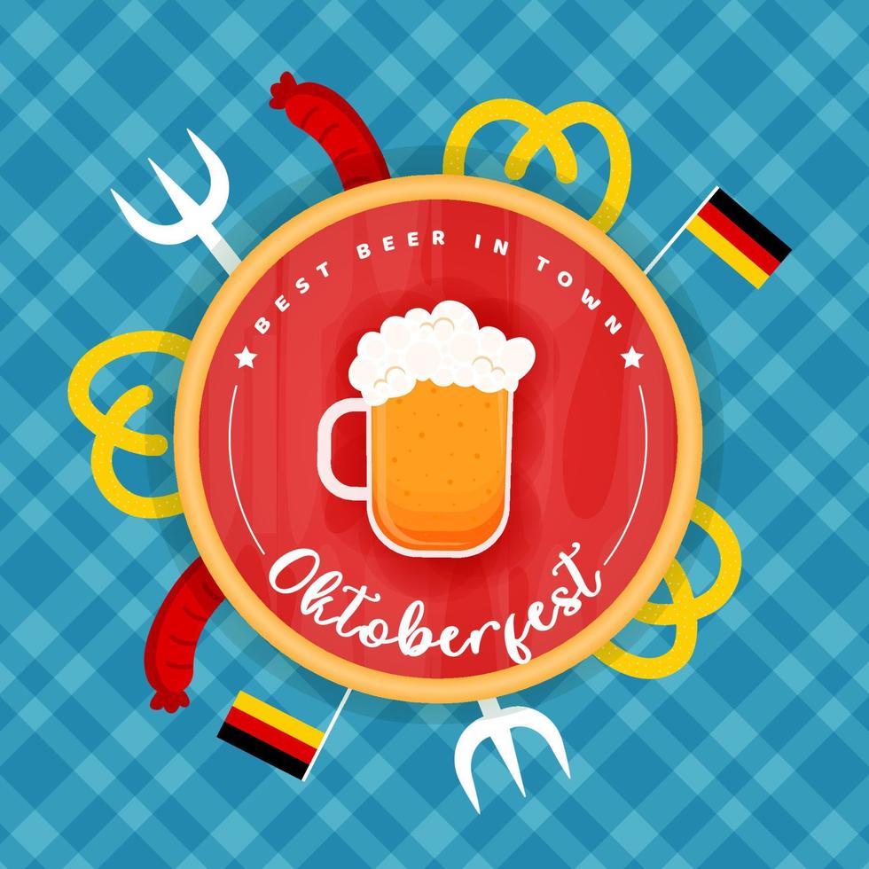 diseño de fondo de vacaciones de celebración de oktoberfest vector