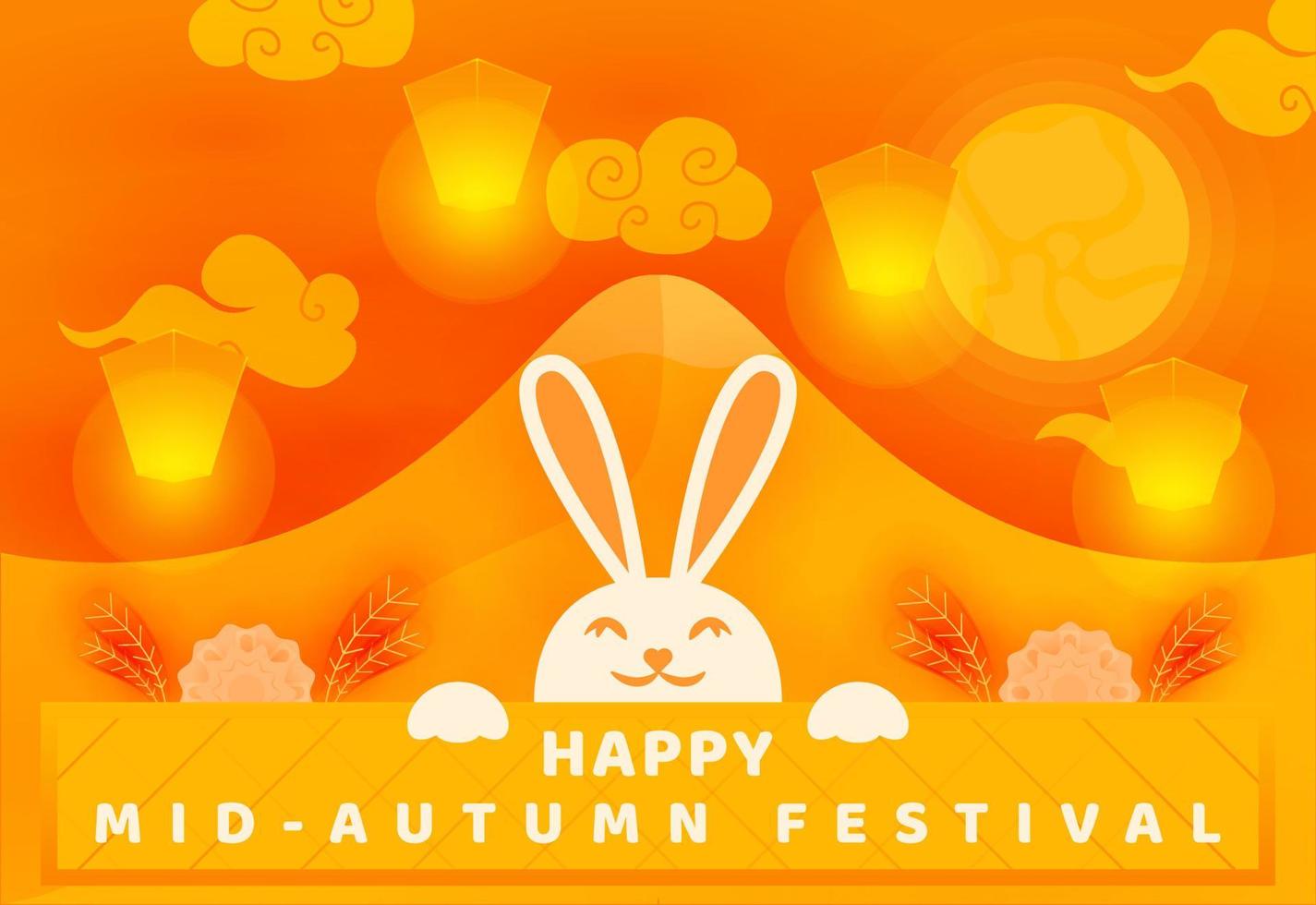 Happy Mid-Autumn Celebration Festival Background Design vector
