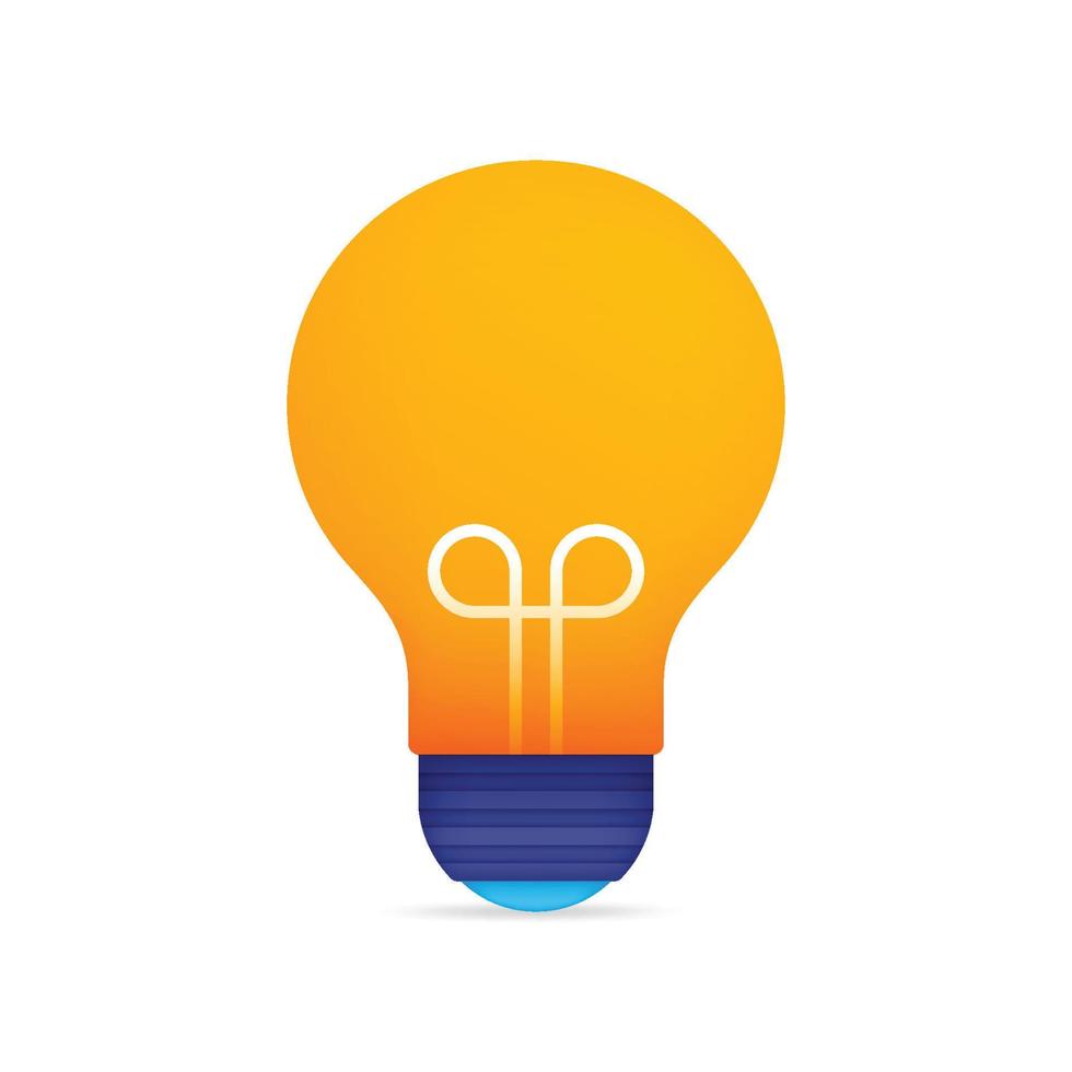 Vector design of 3D Light Bulb for intelligent mind, intelligence and lighting on learning. Illustration concept can be use for landing page template ui web mobile app poster banner website flyer ads