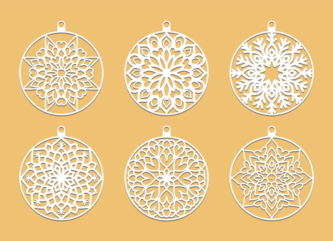 snowflakes christmas design vector set