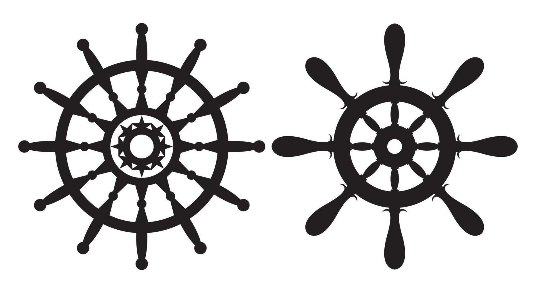 Ship steering wheel, Helm Anchor vector icon, Steer icon vector