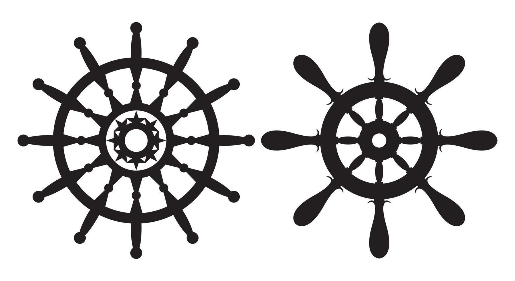 Ship steering wheel, Helm Anchor vector icon, Steer icon vector