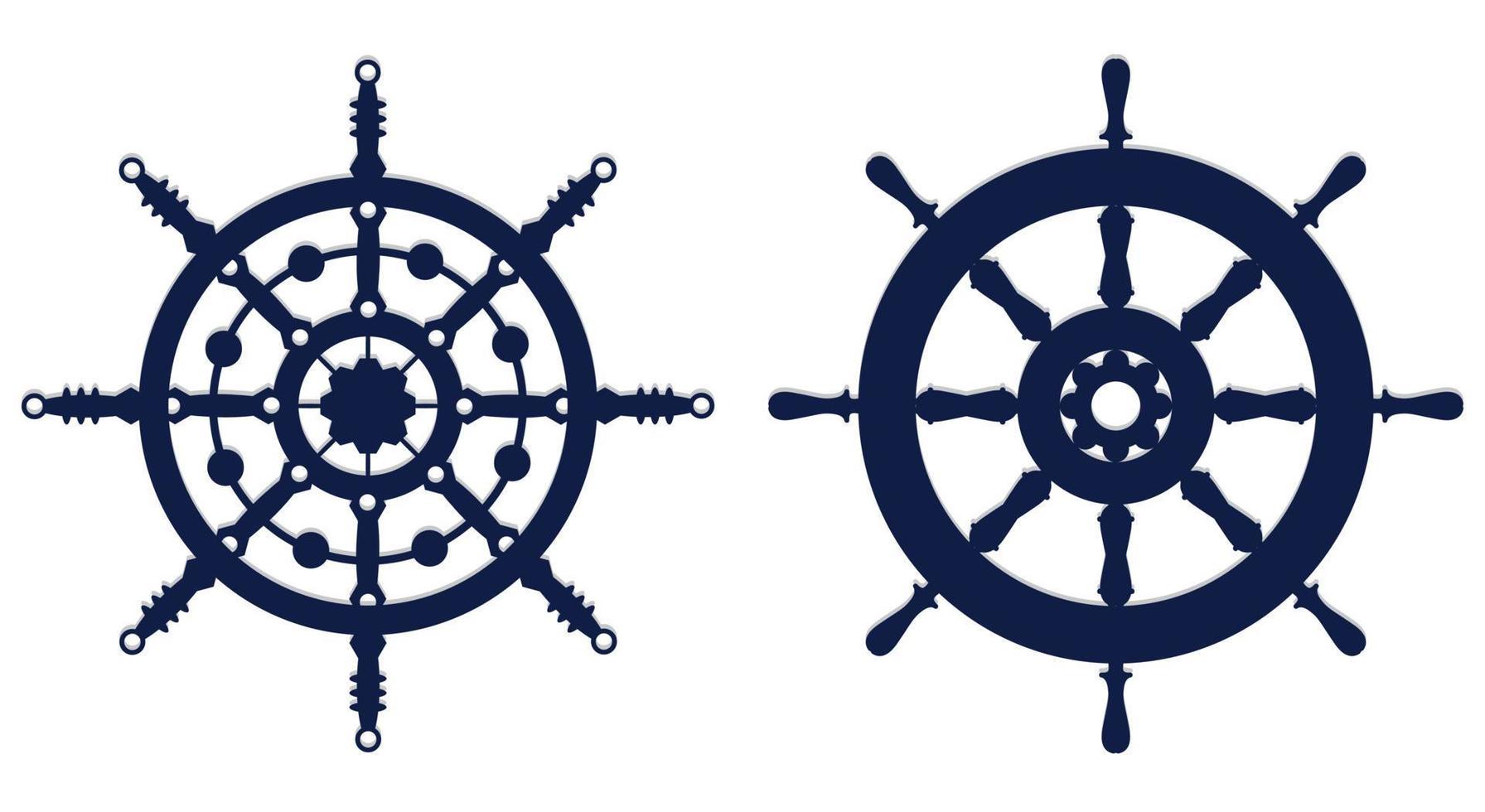 Ship steering wheel, Helm Anchor vector icon, Steer icon vector