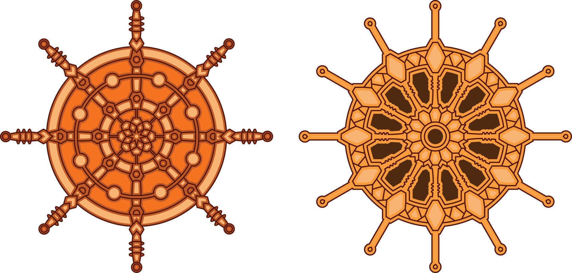 Ship steering wheel, Helm Anchor vector icon, Steer icon vector