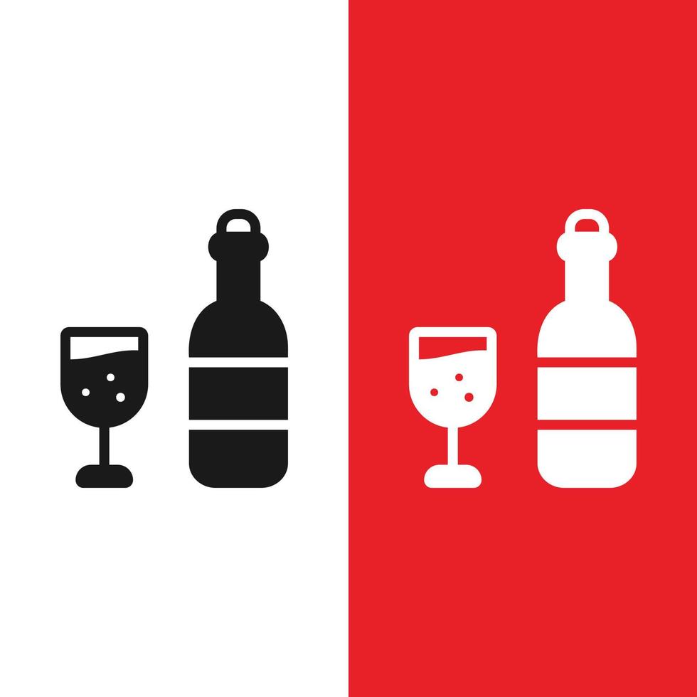 Christmas Xmas Wine Bottle Vector icon in Glyph Style