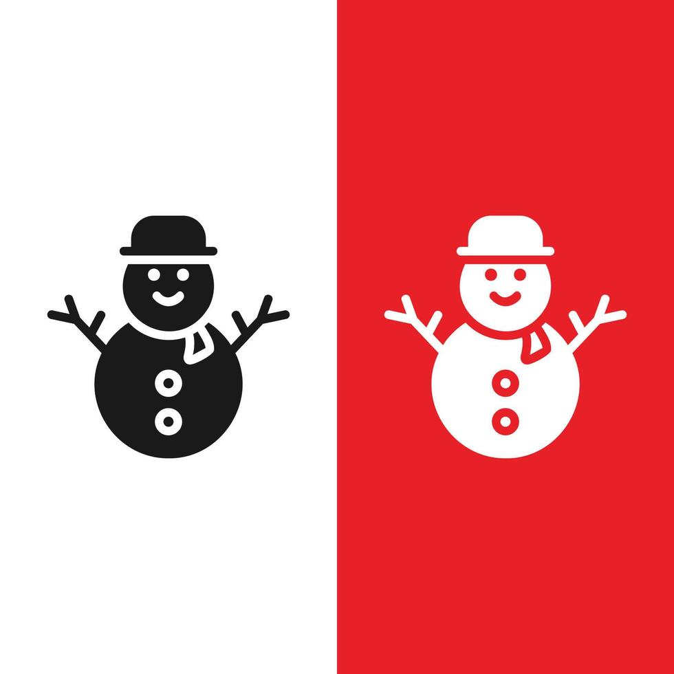navidad navidad muñeco de nieve vector icono en estilo glifo