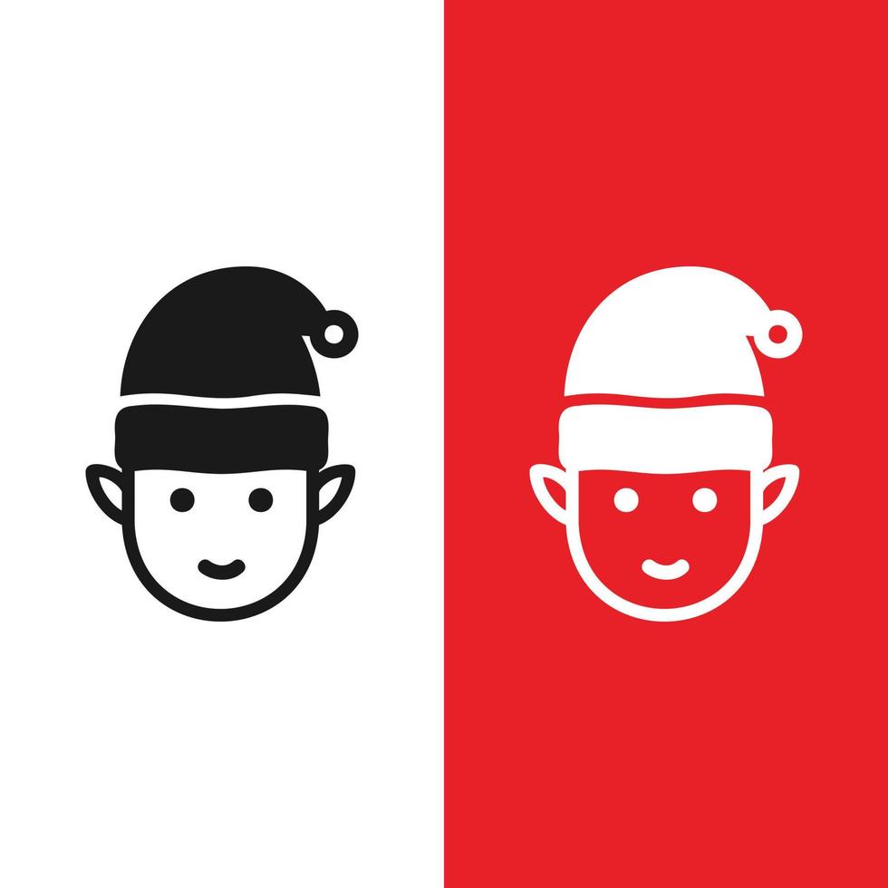 icono de vector de elfo de navidad en estilo glifo