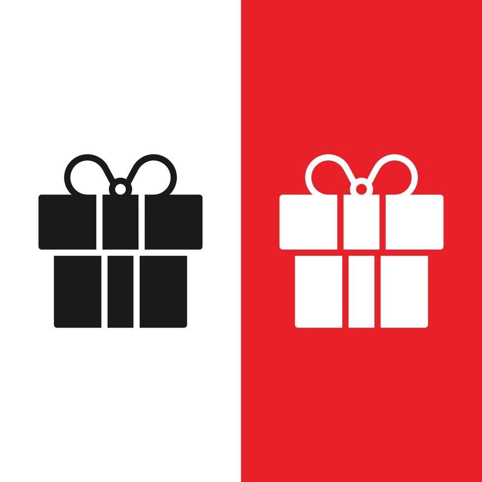 icono de vector de caja de regalo de navidad en estilo glifo