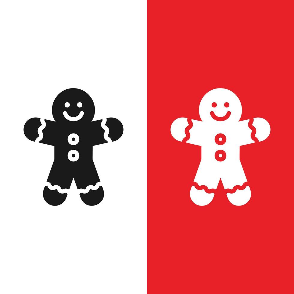 Christmas Xmas Ginger Bread icon in Glyph Style vector