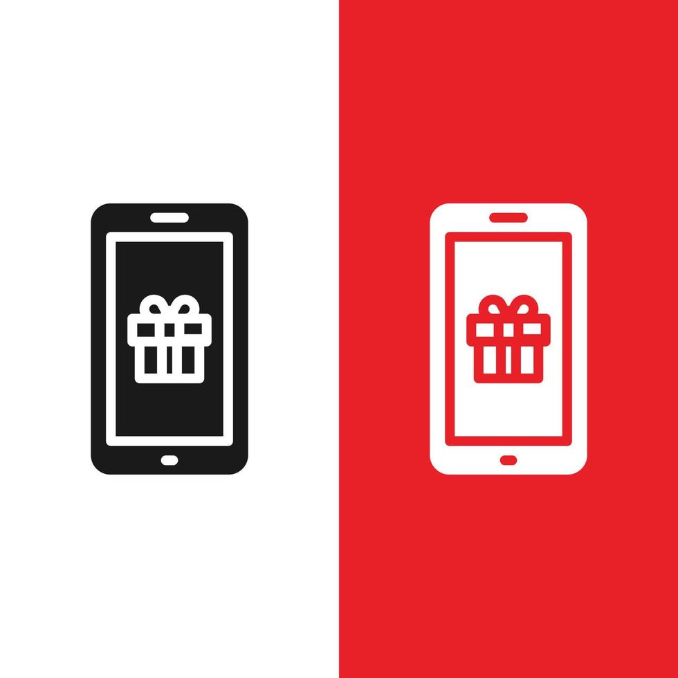 Christmas Xmas Mobile Phone Vector icon in Glyph Style
