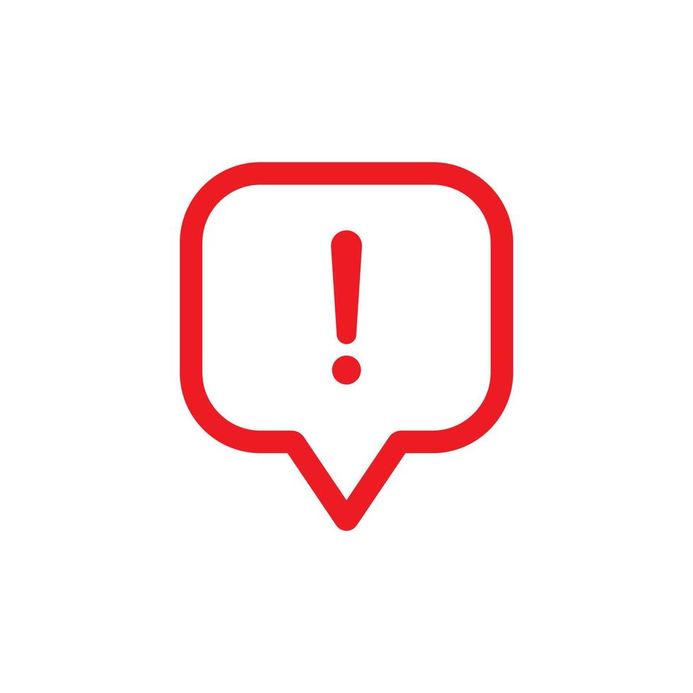 Report icon vector of social media. An exclamation mark in a speech bubble