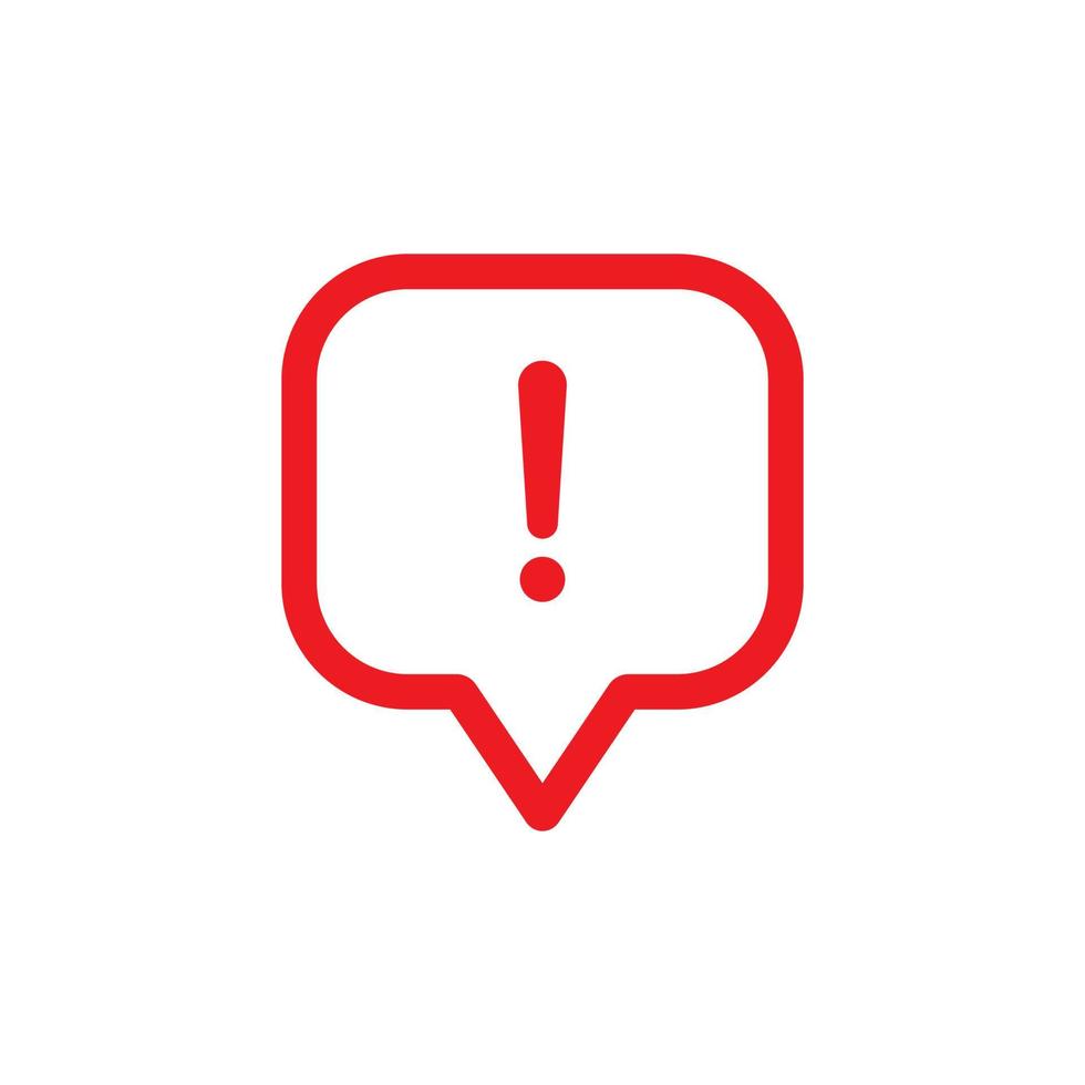 Report icon vector of social media. An exclamation mark in a speech bubble