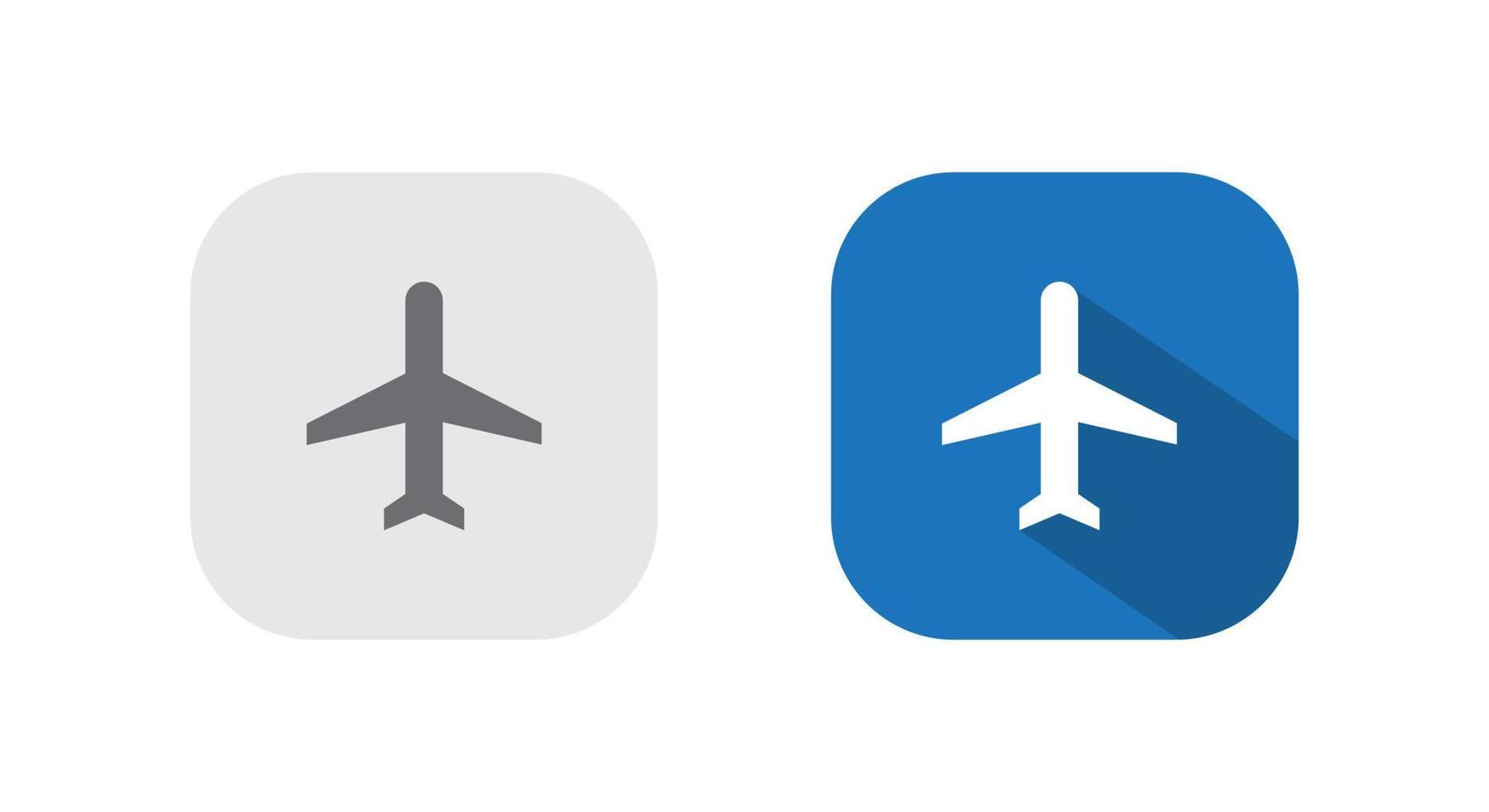 Airplane mode icon vector isolated on square button