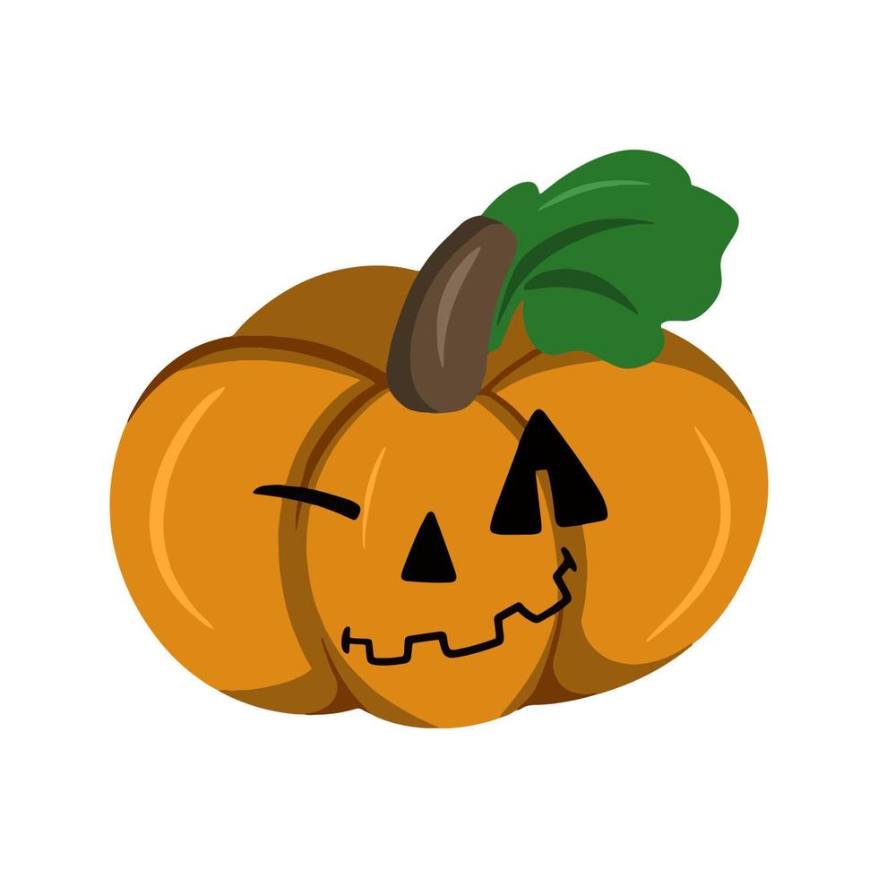 guiños de carácter de calabaza, ilustración vectorial de estilo plano aislada en fondo blanco vector