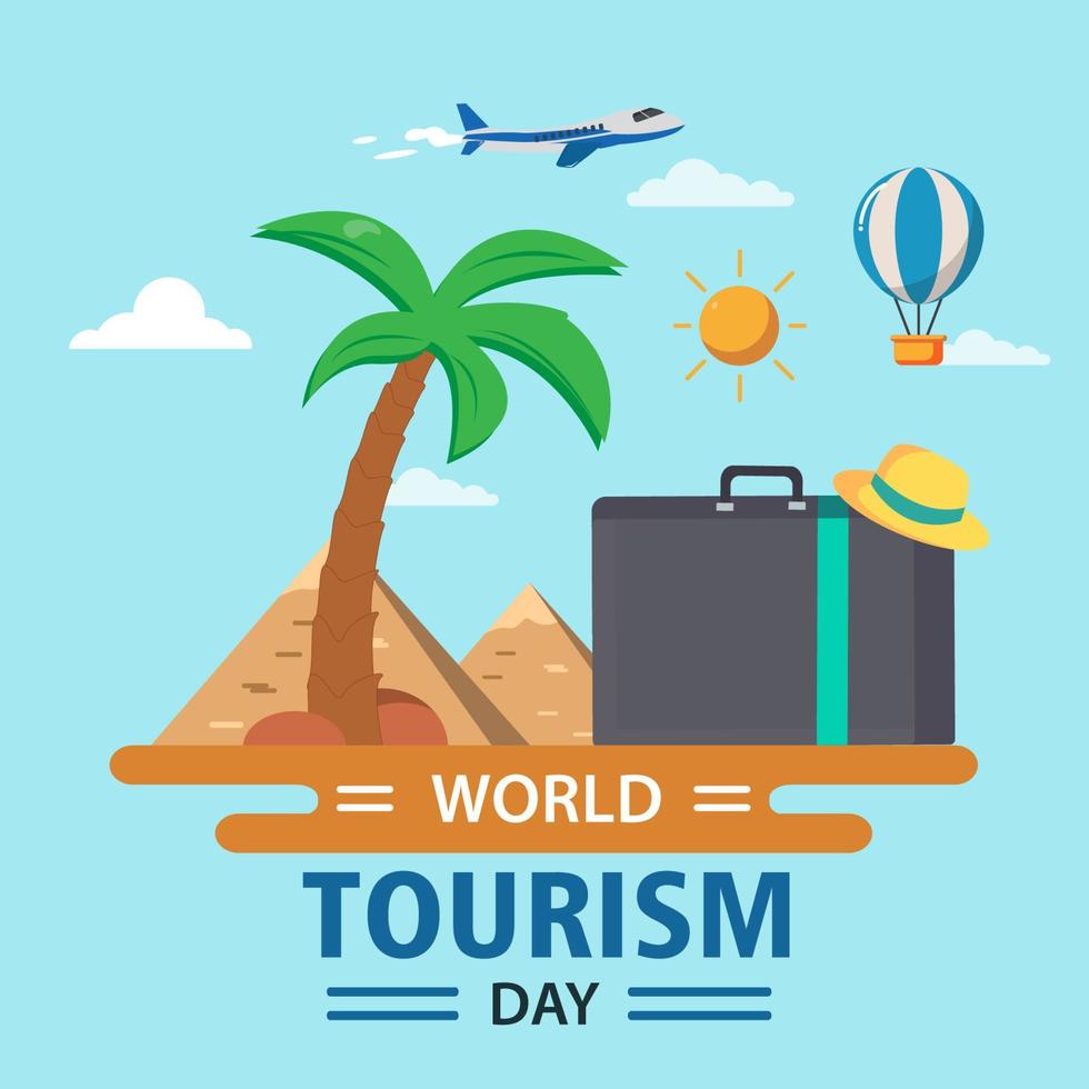 World Tourism Day concept vector illustration. Travel concept background.
