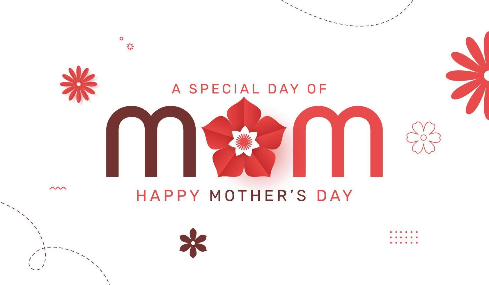 Happy Mother's day greeting card. International women day background with red flowers, Mom typography design for greeting card, banner, poster vector