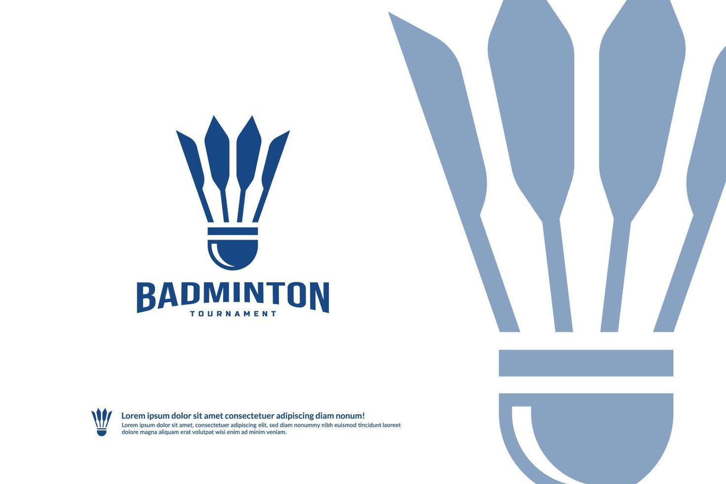 plantilla de logotipo del club de bádminton, concepto de logotipo de torneos de bádminton. identidad del equipo del club aislada en fondo blanco, ilustración de vector de diseño de símbolo de deporte abstracto