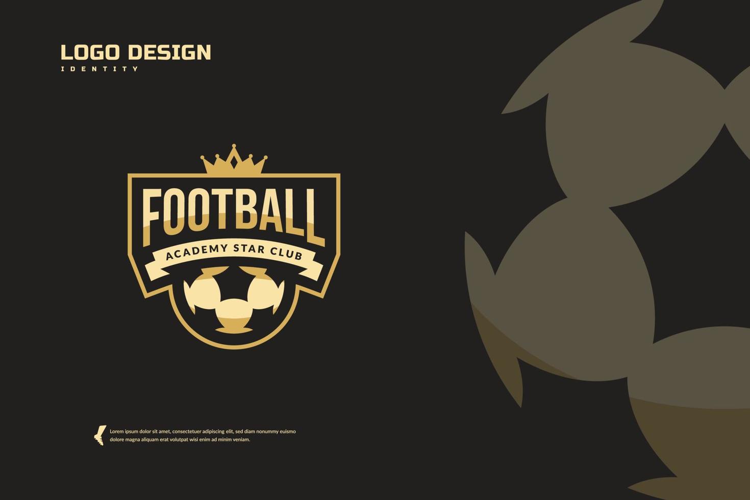 Football club logo, Soccer tournament emblems template. Sport team identity, E-Sport badge design vector illustrations