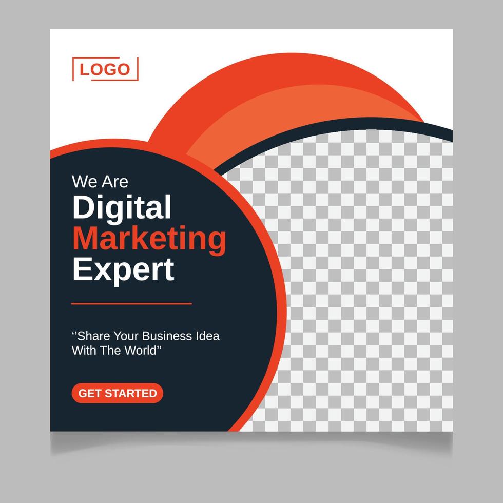 Digital marketing expert social media post template vector