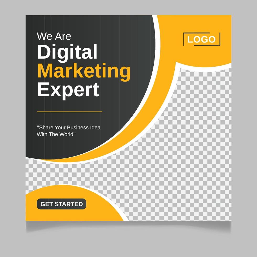 Digital marketing expert social media post template vector