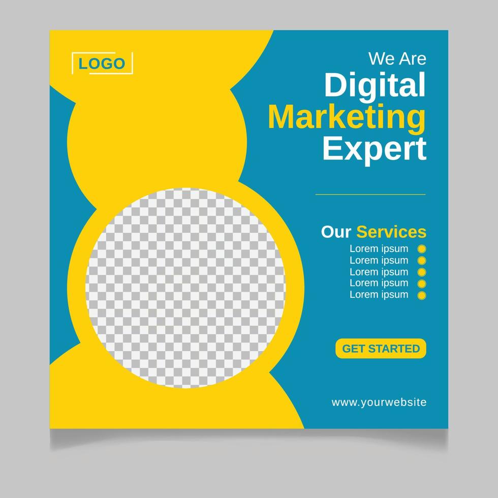 Digital marketing expert social media post template vector