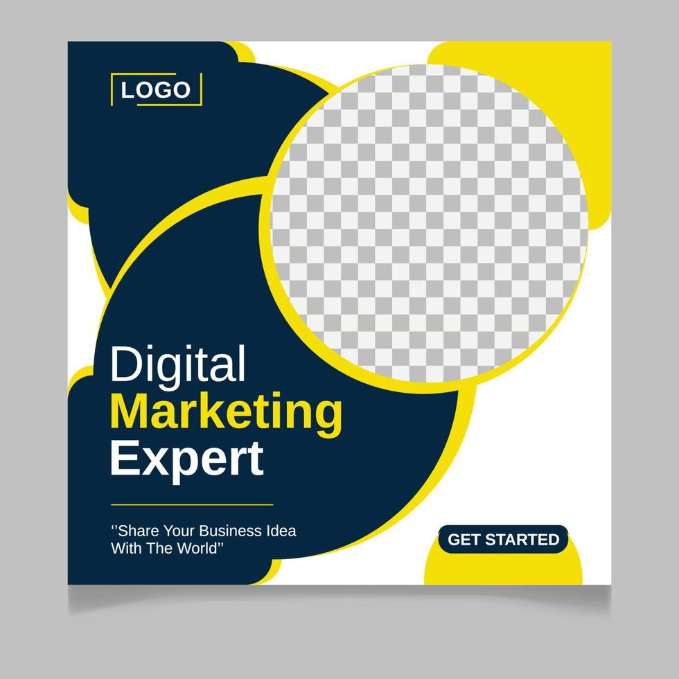 Digital marketing expert social media post template vector