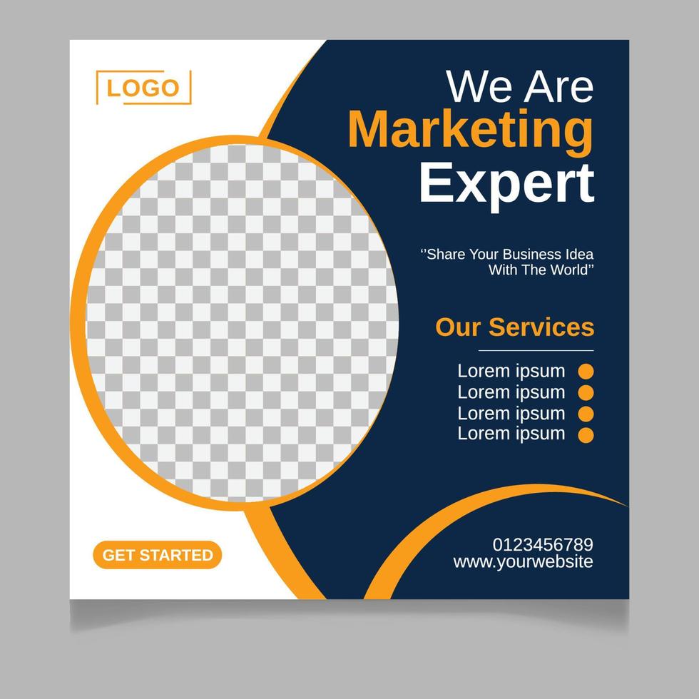 Digital marketing expert social media post template vector