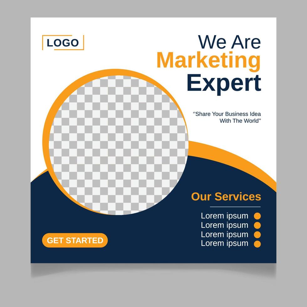 Digital marketing expert social media post template vector