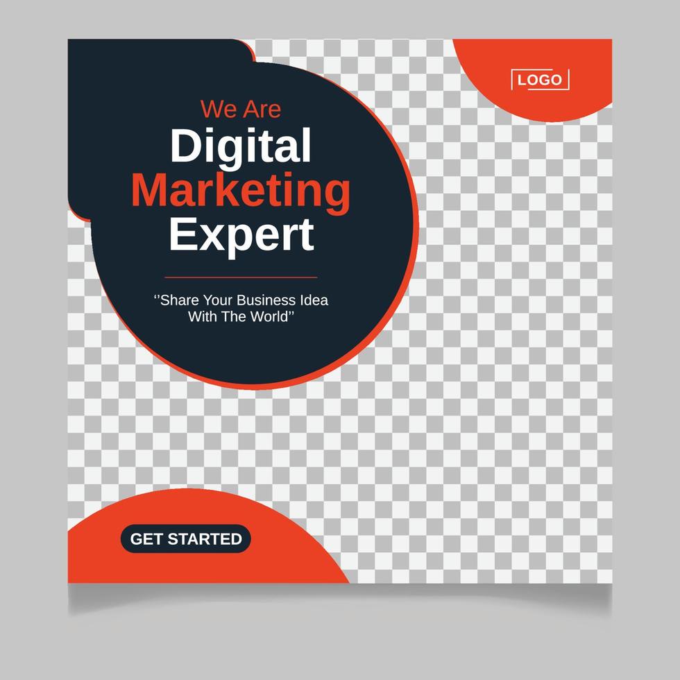 Digital marketing expert social media post template vector