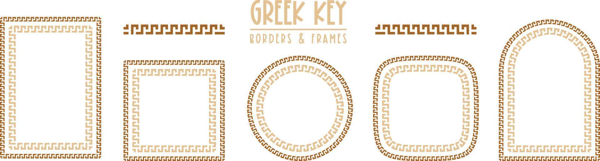 Greek key frames and borders collection. Decorative ancient meander vector