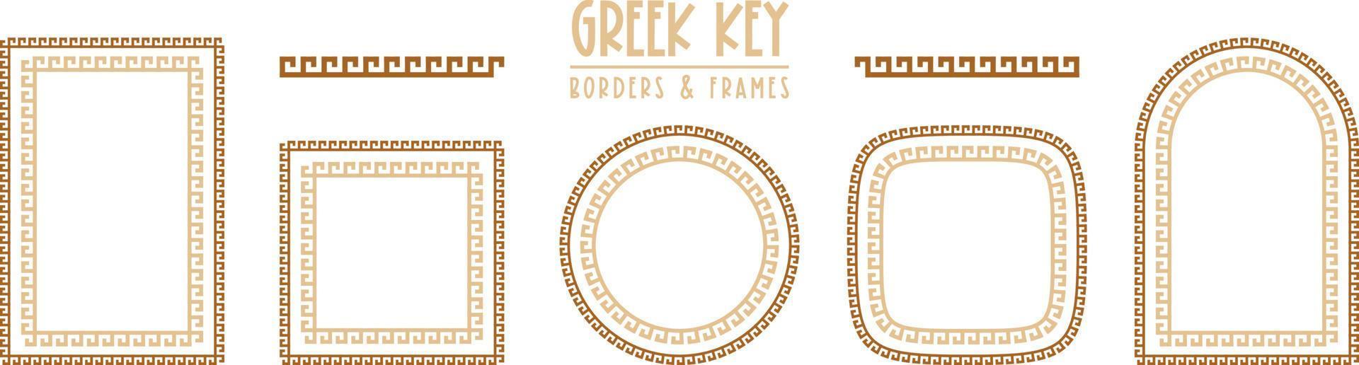 Greek key frames and borders collection. Decorative ancient meander vector