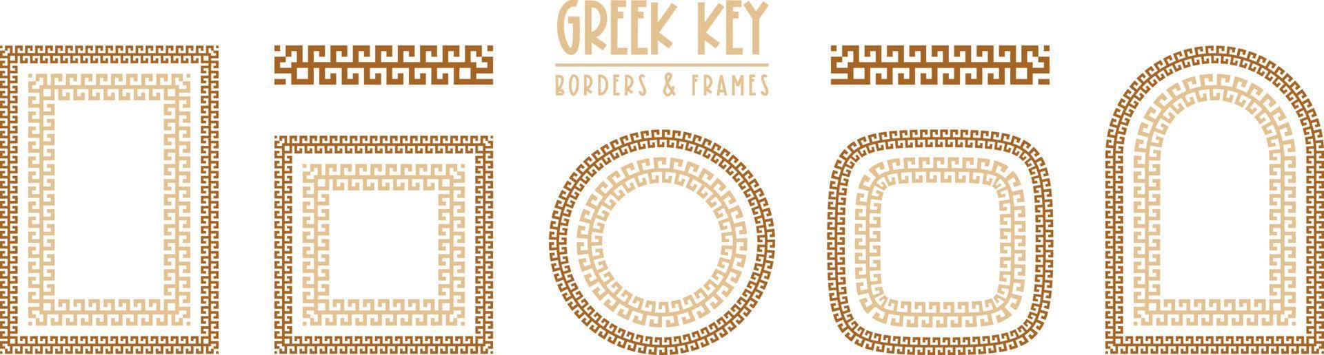 Greek key frames and borders collection. Decorative ancient meander vector