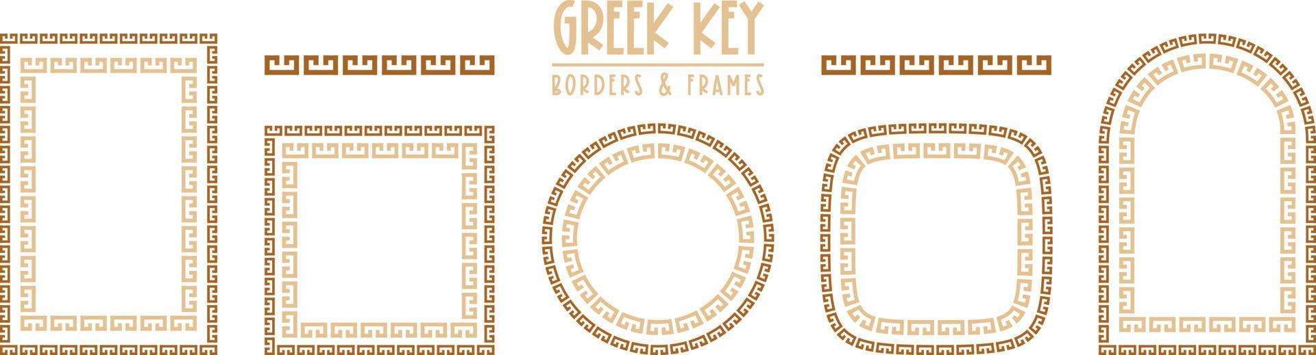 Greek key frames and borders collection. Decorative ancient meander vector