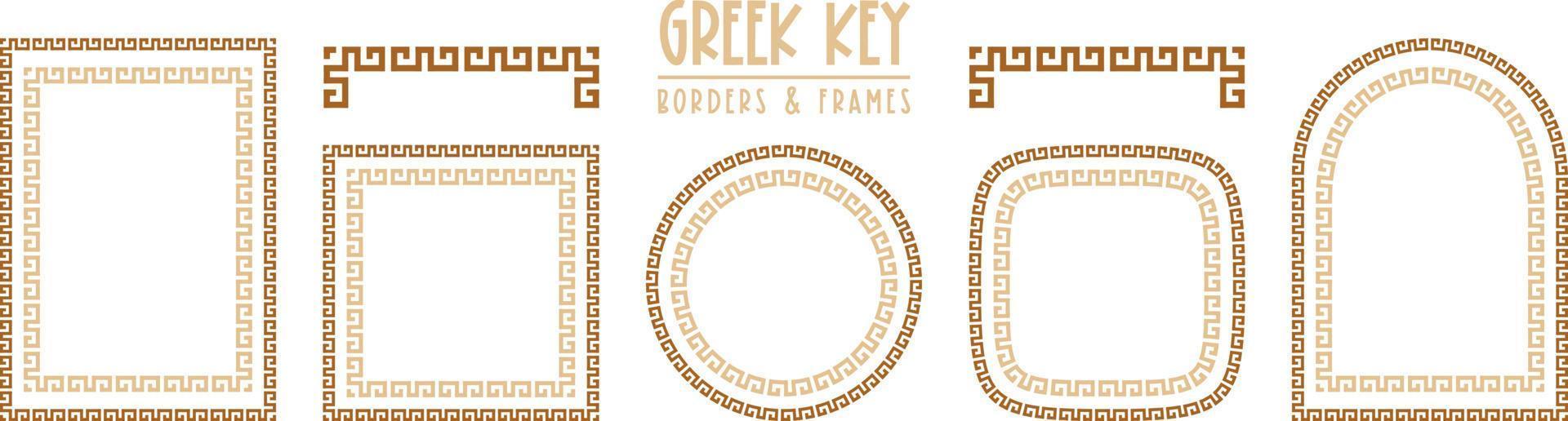 Greek key frames and borders collection. Decorative ancient meander vector