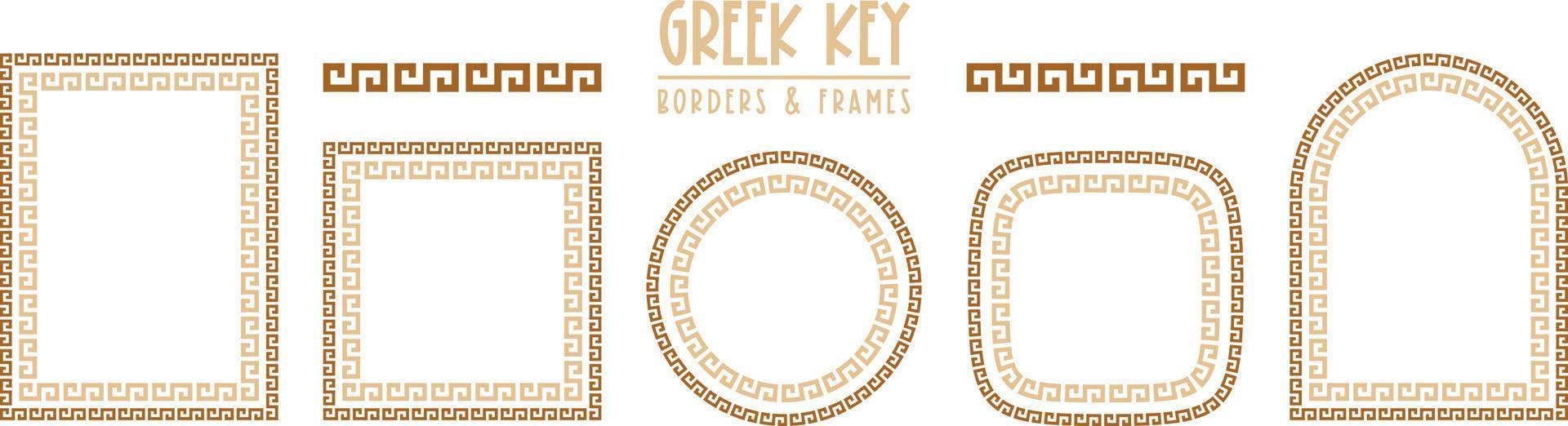 Greek key frames and borders collection. Decorative ancient meander vector