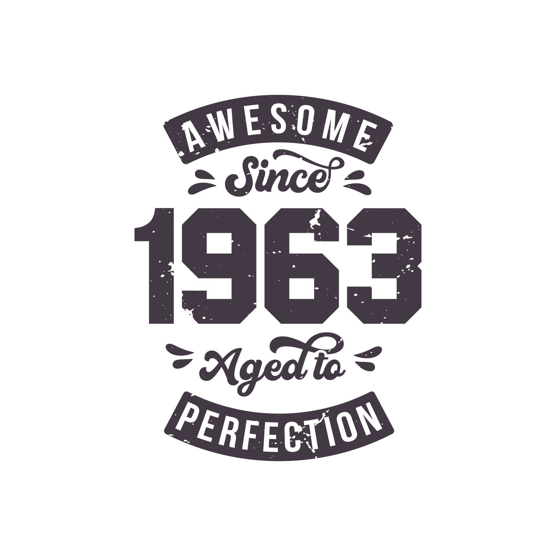 Born in 1963 Awesome Retro Vintage Birthday Awesome since 1963 Aged to