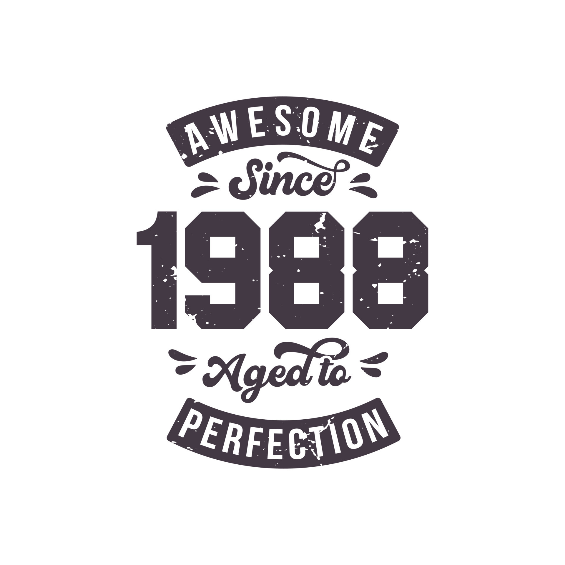 Born in 1988 Awesome Retro Vintage Birthday, Awesome since 1988 Aged to