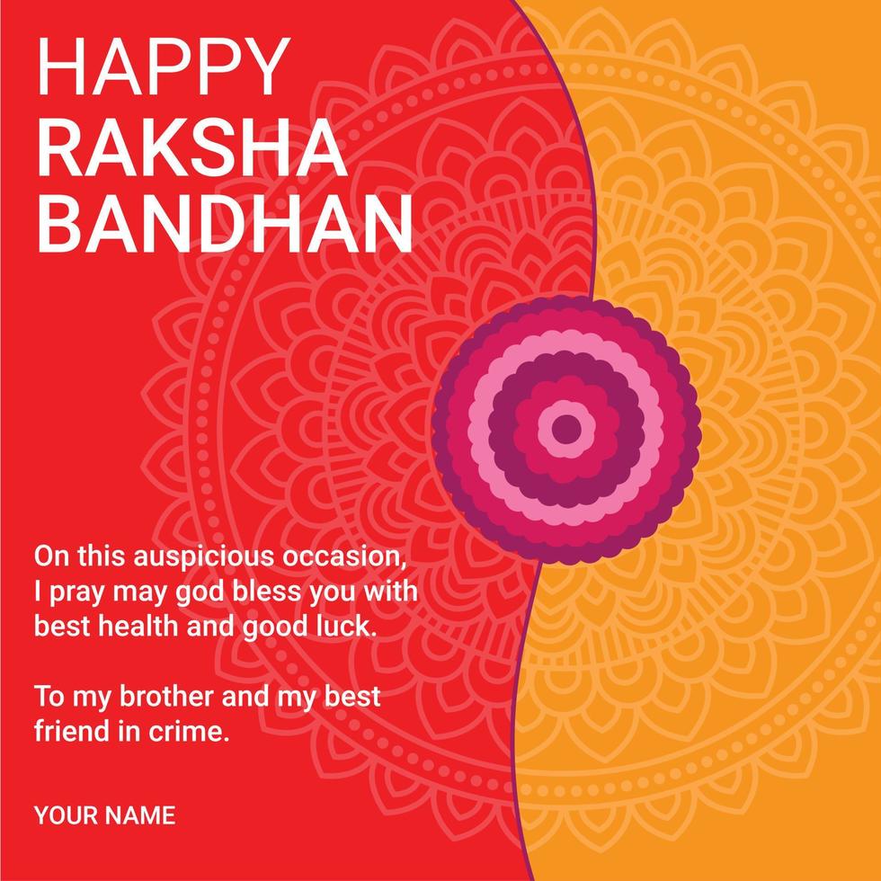 feliz raksha bandhan tarjeta de felicitación, publicación, pancarta vector