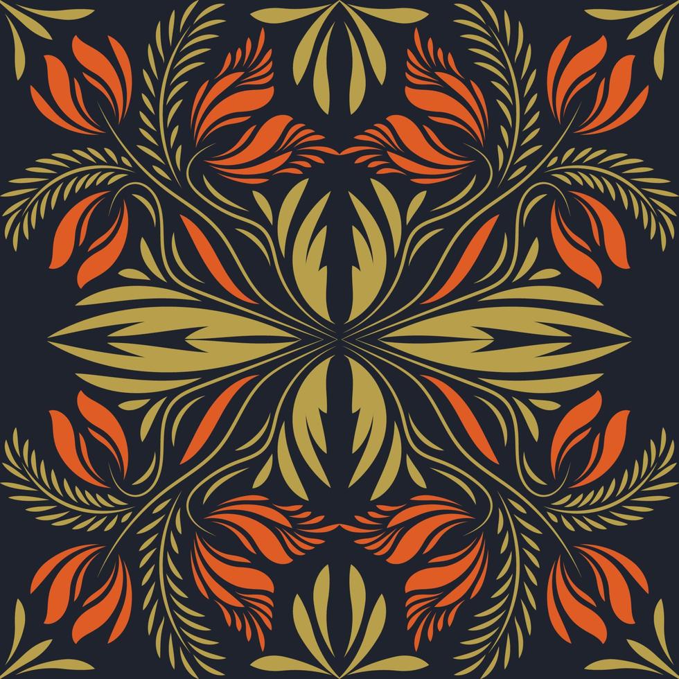 Folk flowers print Floral pattern Ethnic art vector