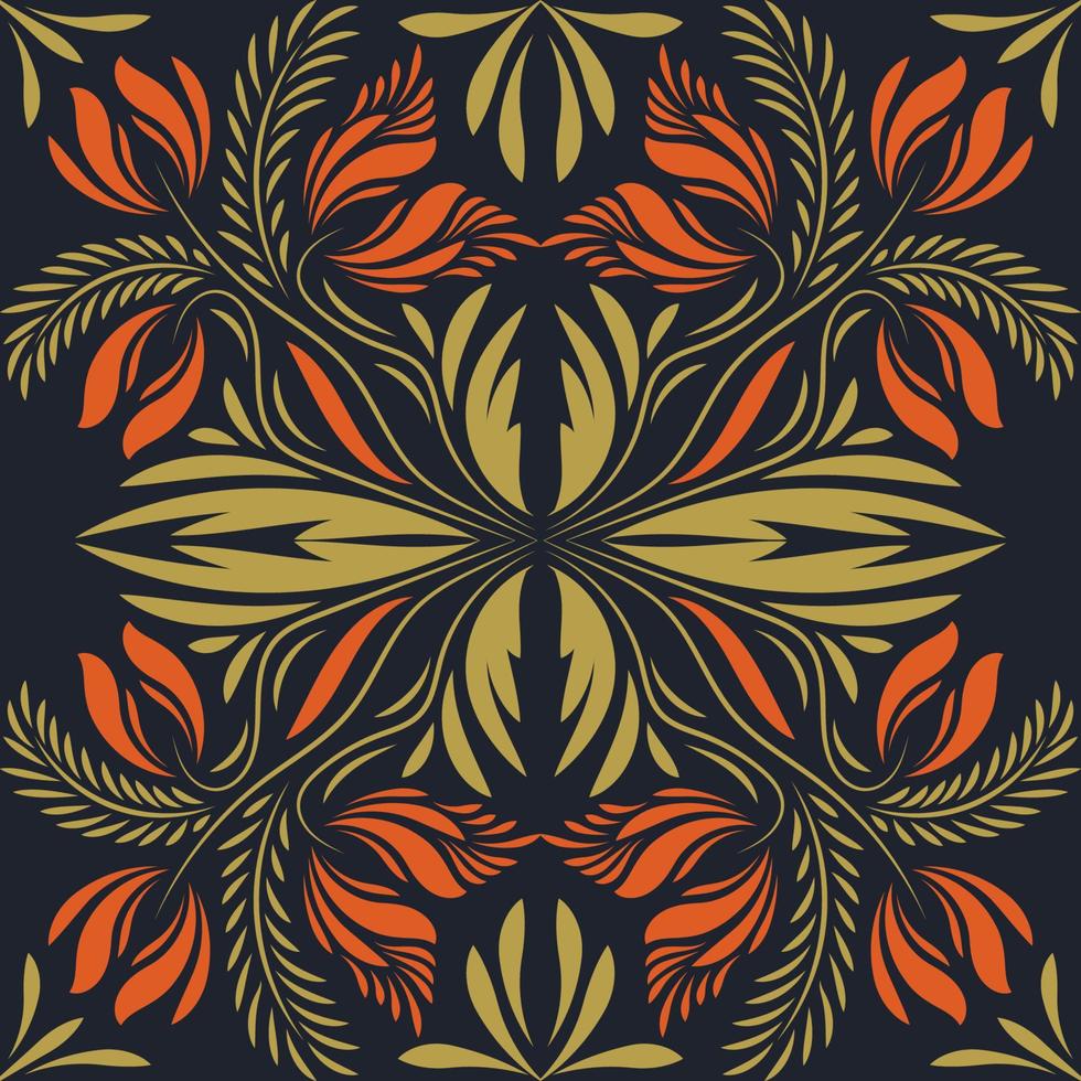 Folk flowers print Floral pattern Ethnic art vector