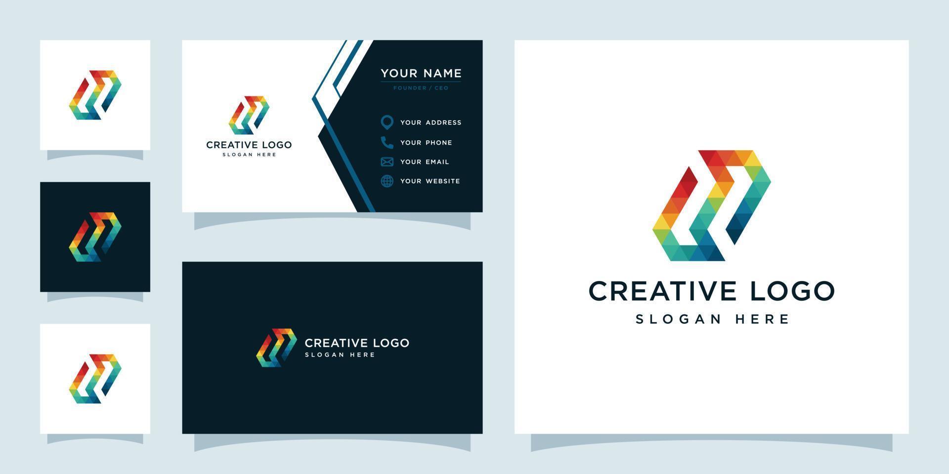 Vector graphics of initials O colorful geometry logo design template