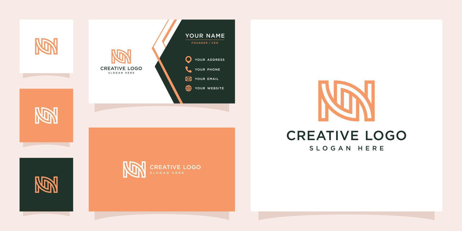 Vector graphic of letter N logo design template